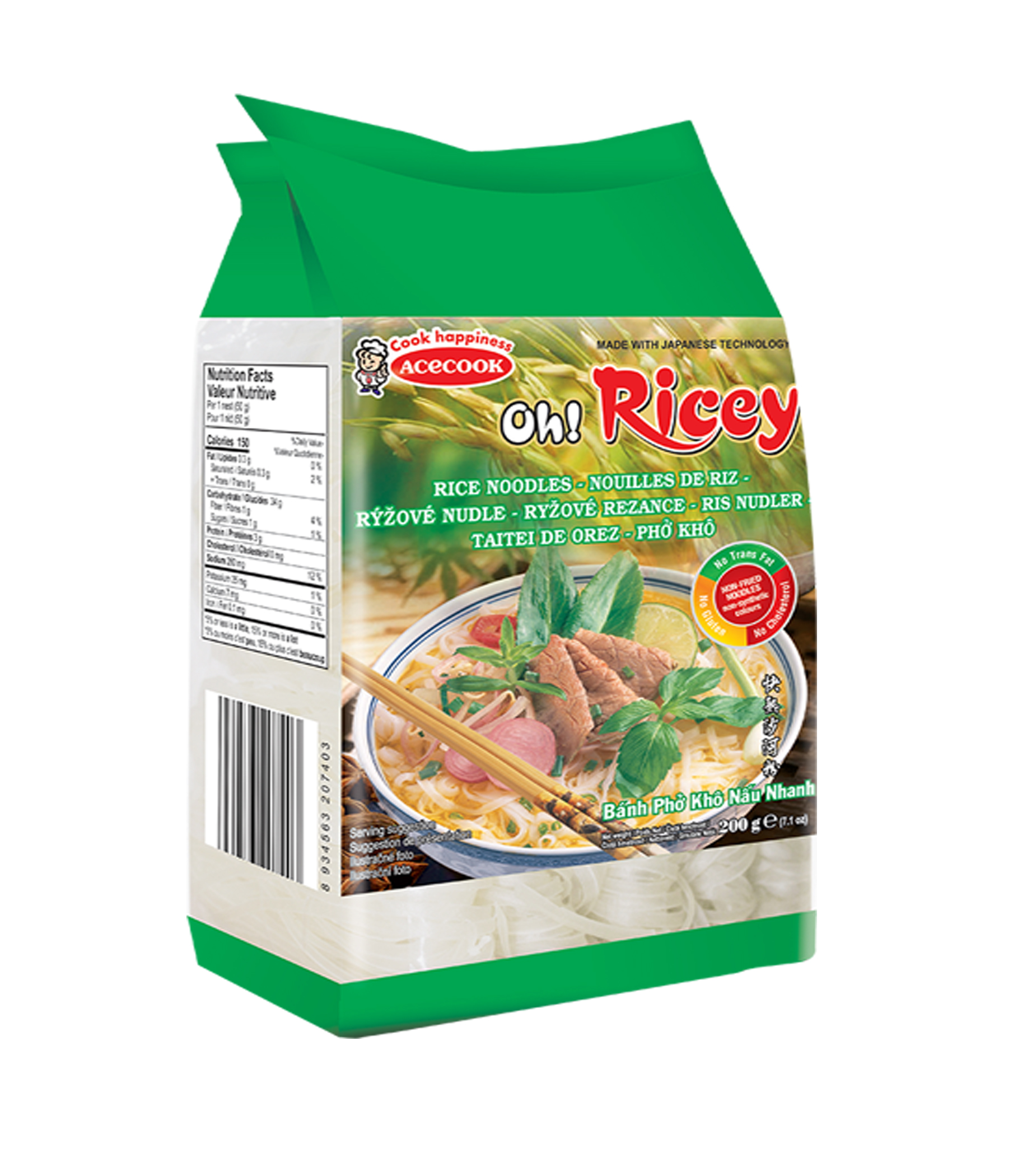 Rizstészta szélesmetélt 500 g ACECOOK OH