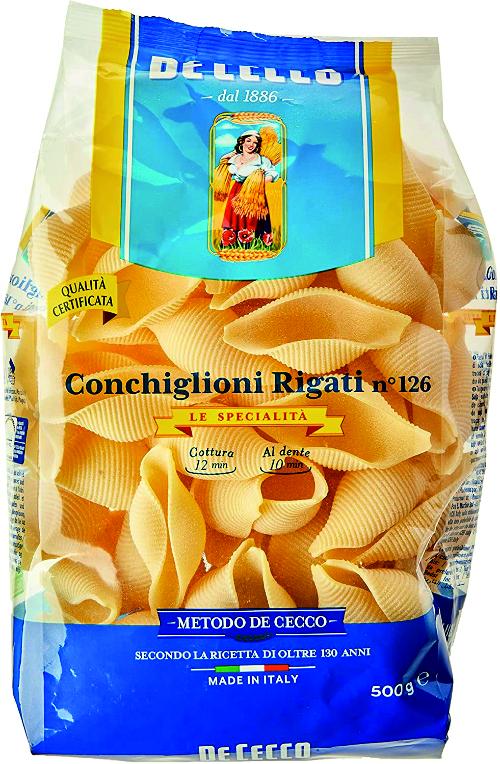 Conchiglioni rigate (óriás kagyló) 500 g DE CECCO