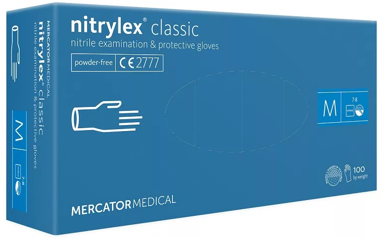 Gumikesztyű Nitriles kék M 50 pár (100 db/#)