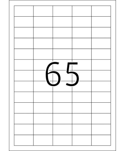 Etikett címke 38,1 X 21,2 mm 100 lap 65 címke/lap