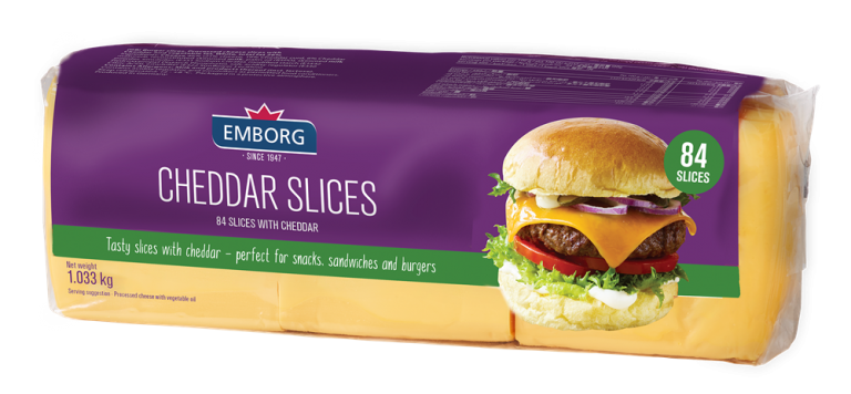 Sajt Cheddar szeletelt egalizált 1,033 kg EMBORG/MKV
